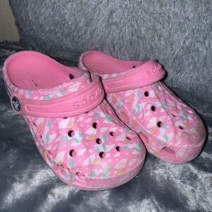 CROCS Kids Pink Unicorn & Rainbow Clogs